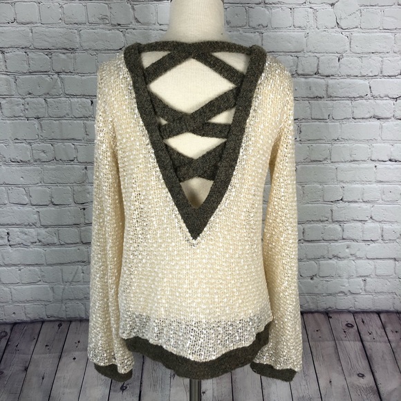 Anthro A’reve criss cross pullover sweater L - Picture 3 of 7